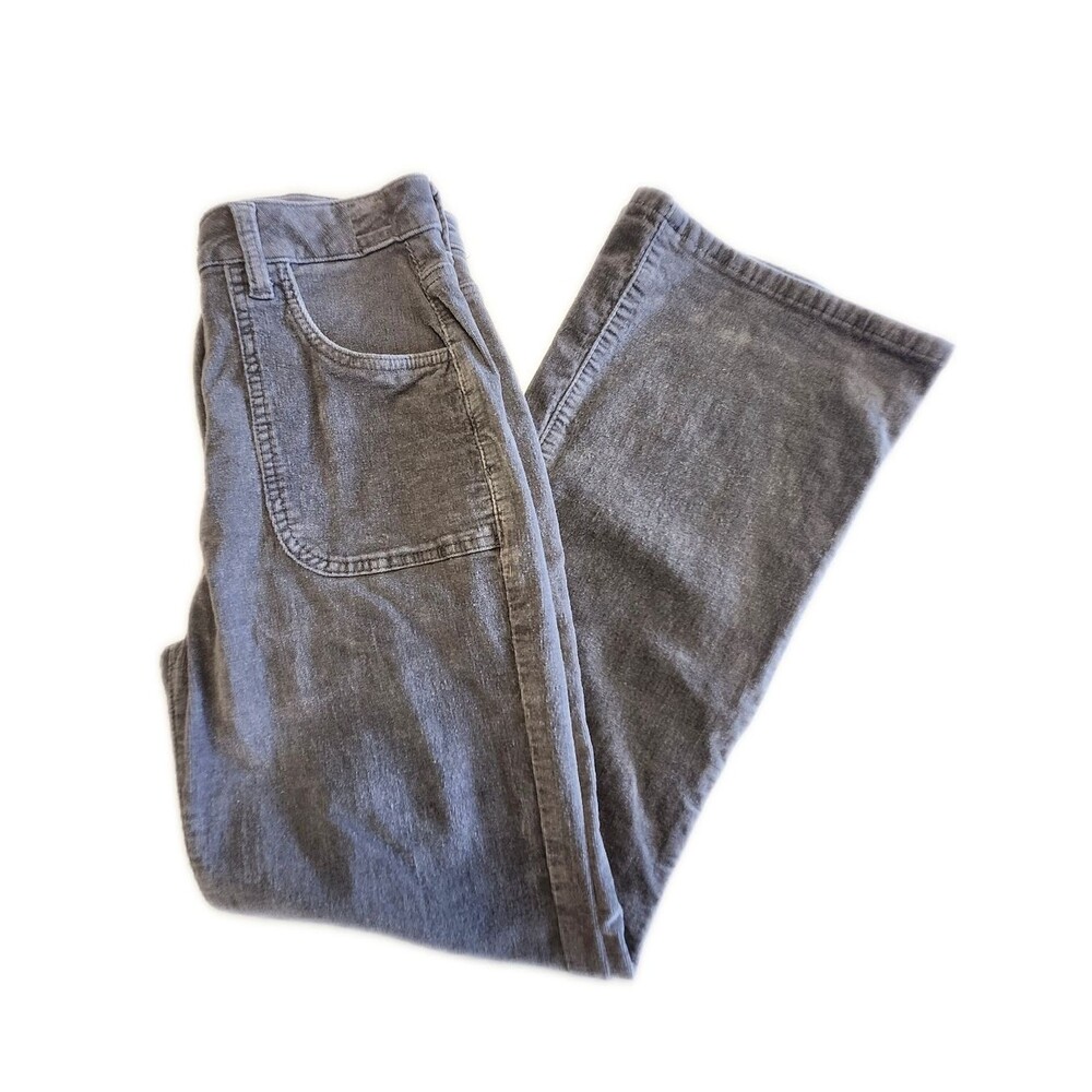 Gray Corduroy High Rise Bootcut Pants, 10